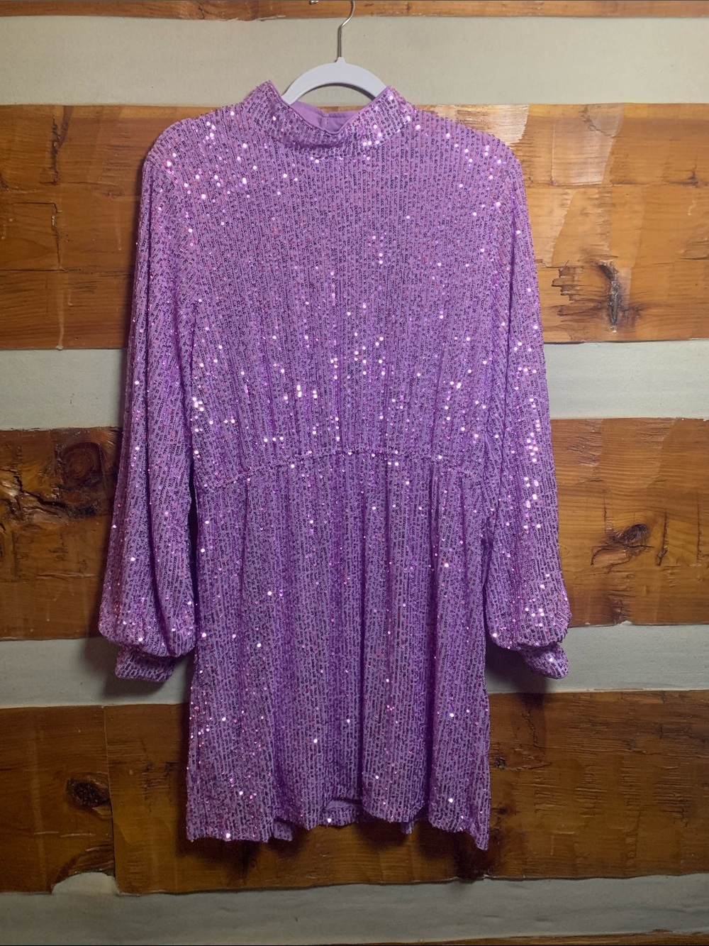 Southern fried chics sequin purple dress